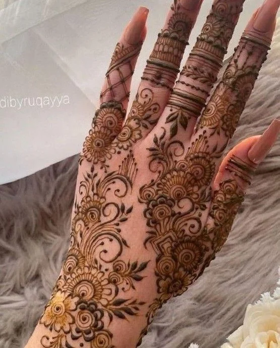 Charming Dome Art Blending Into Back Hand Mehndi Design Charming Dome Art Blending Into Back Hand Mehndi Design